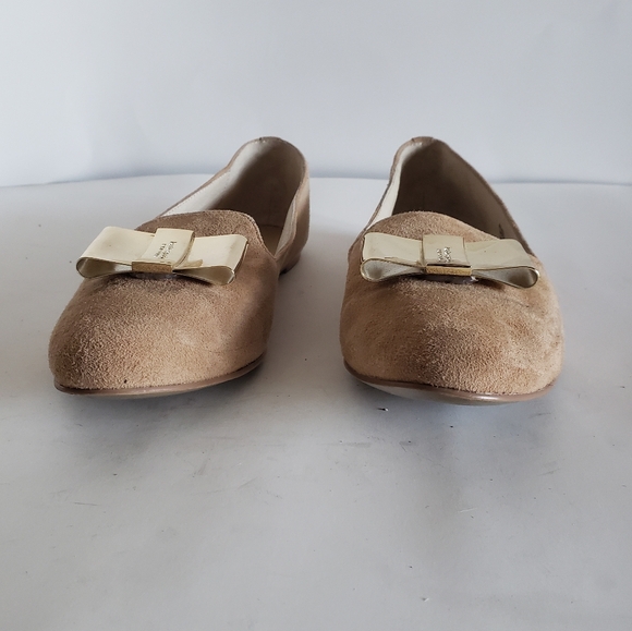 Kate Spade Silina Loafer Flat Suede Bow Gold Tan Brand 6.5 M - Picture 12 of 16